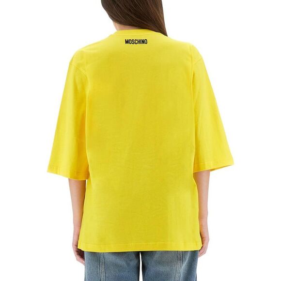 MOSCHINO COUTURE Oversized Logo T-Shirt Women YELLOW T-Shirts & Tops
